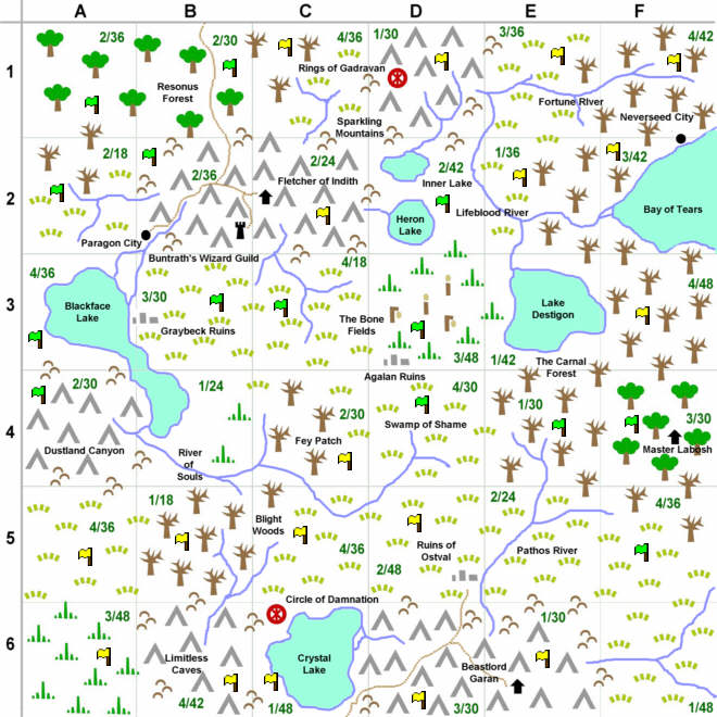 Dragon Dice Campaign Map